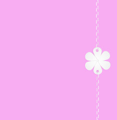 vector white flowers with a chain on a pink  background
