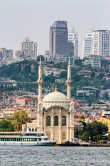Ortakoy Mosque infront of the Istanbul panorama
