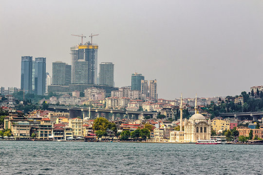 Ortakoy Mosque infront of the Istanbul panorama