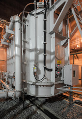 Large transformer at the power plant