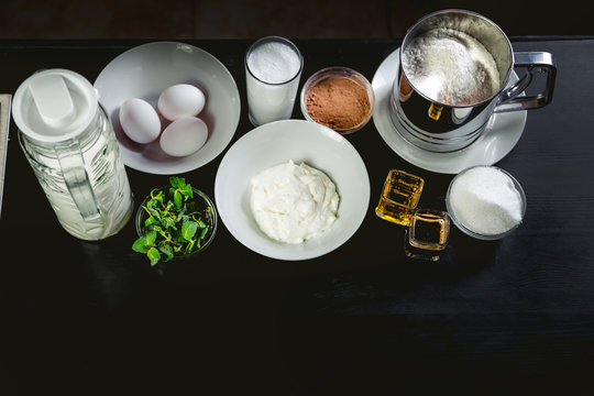 Cooking Tiramisu ingredients dish