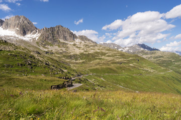 Fototapeta na wymiar Schweizer Berglandschaft der Gotthard Region in Andermatt