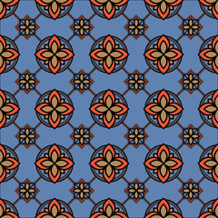 Medieval book miniature seamless pattern. Can be used for web, print and book design, home decor, fashion textile, wallpaper.