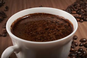 a great cup of coffee and beans