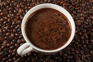 cup of coffee beans on the table