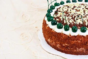 Schwarzwald Cake, Whipped Cream, Black and White Chocolate, Deco