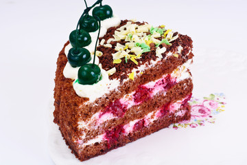 Schwarzwald Cake, Whipped Cream, Black and White Chocolate, Deco