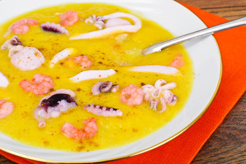 Cream Soup with Seafood