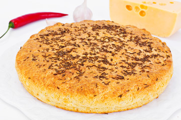 Georgian National Dish Pie with Cheese and Caraway Khachapuri