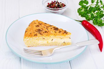 Georgian National Dish Pie with Cheese and Caraway Khachapuri