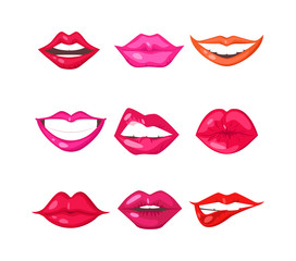 Woman lips isolated vector
