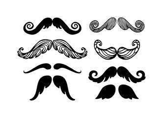 Vector mustache silhouette isolated