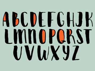 Hand drawn vector alphabet.