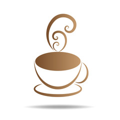 Coffee cup with line drawing