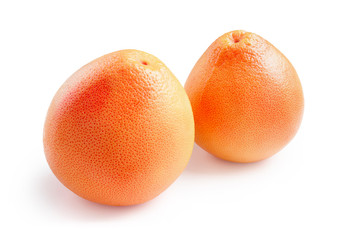 Grapefruits isolated on white background