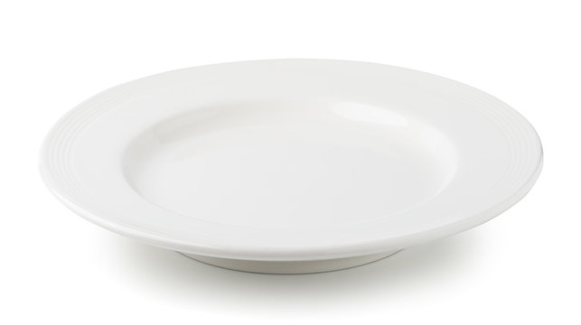 white  plate on white background
