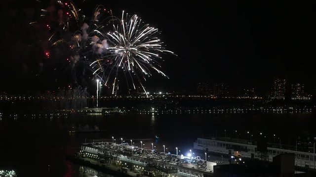 fire works show at night background