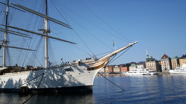 The af Chapman with Gamla stan at the background