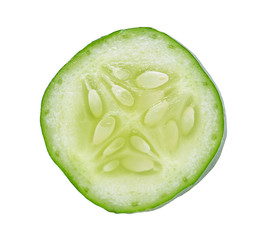 Fresh slice cucumber on white background