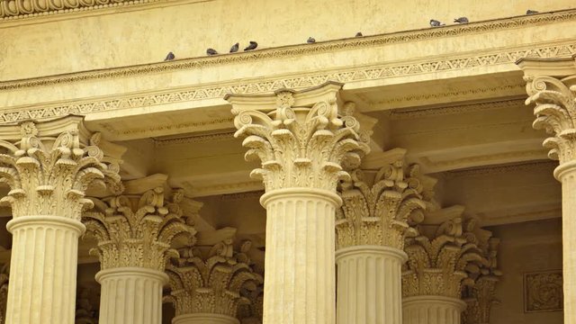 4k video - Columns of Kazan Cathedral in St. Petersburg, Russia close up