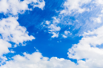 Naklejka na ściany i meble Beautiful nature with white clouds on blue sky background