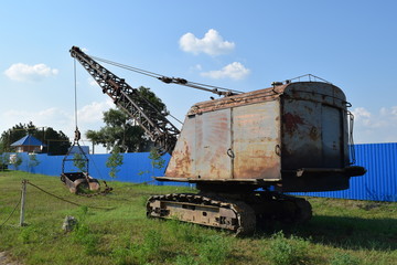 Fototapeta premium Old quarry near the dragline