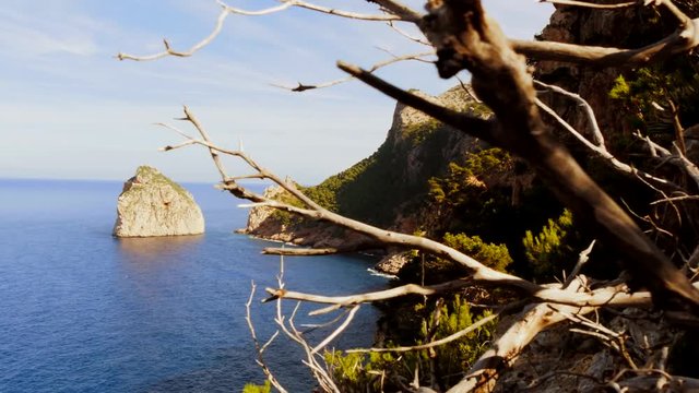 travel adventure background. nature background of rocky coast landscape