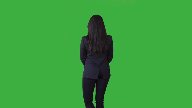 portrait of young black business women talking isolated green-screen background