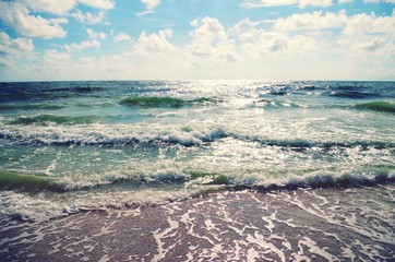 Florida Beach with Waves Rolling In