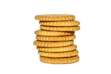 crackers on white background