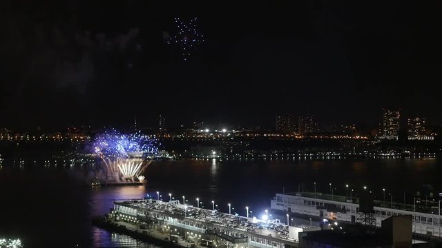 fire works show at night background