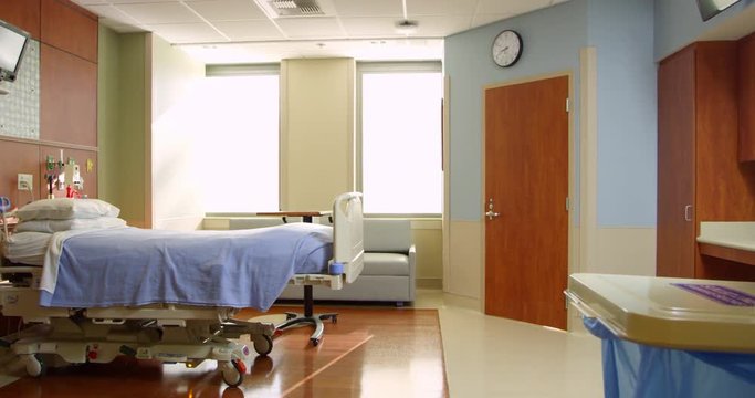 Empty Patient Room In Modern Hospital 