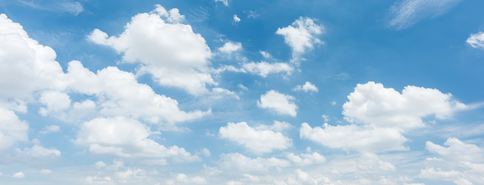 Panorama blue sky with clouds