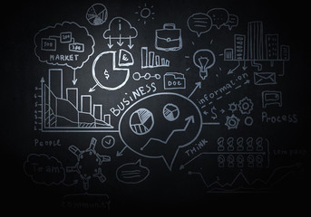 Business sketched plan  . Mixed media