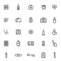 vector medical equipment icons, Contour simple medical icons Hos