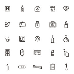 vector medical equipment icons, Contour simple medical icons Hos