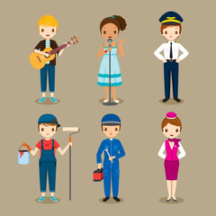 People With Different Occupations Set, Profession, Avatar, Worker, Job, Duty