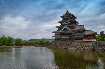 Fototapeta na wymiar Matsumoto Castle, Nagano, Japan, one of Japan's premier historic castles, along with Himeji Castle and Kumamoto Castle. The building is also known as the 