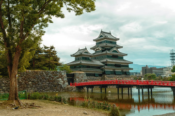 Matsumoto Castle, Nagano, Japan, one of Japan's premier historic castles, along with Himeji Castle and Kumamoto Castle. The building is also known as the "Crow Castle" due to its black exterior.