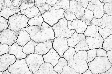 Black and white, Crack soil texture background