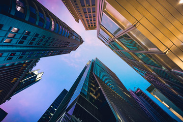 Modern commercial building in night 