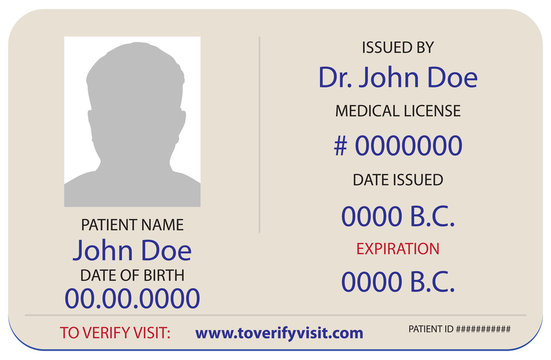 Sample of the patient is identification card