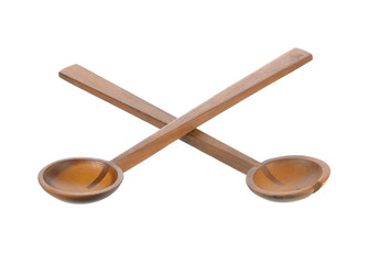 a pair of wooden spoons