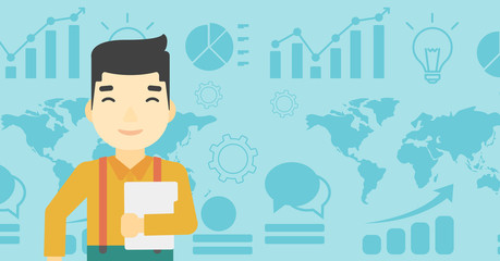 Happy successful businessman vector illustration.