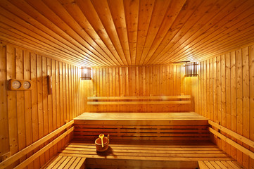 wood sauna room