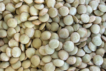 This is a closeup photograph of Green lentils