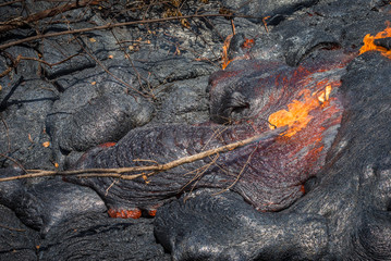 Lava flow in lava field