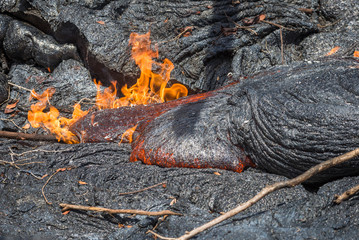 Lava flow in lava field