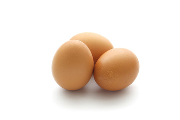 close up egg isolated on white background