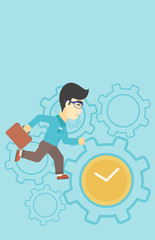 Businessman running vector illustration.